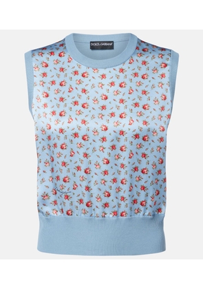 Dolce&Gabbana Floral silk sweater vest