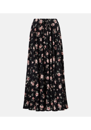 Dolce&Gabbana Floral silk-blend charmeuse maxi skirt