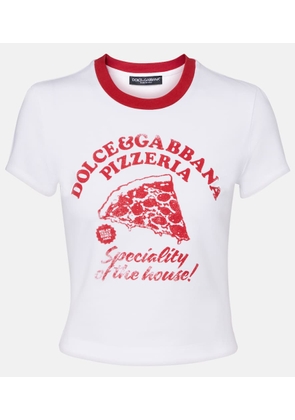 Dolce&Gabbana Printed cotton-blend jersey T-shirt