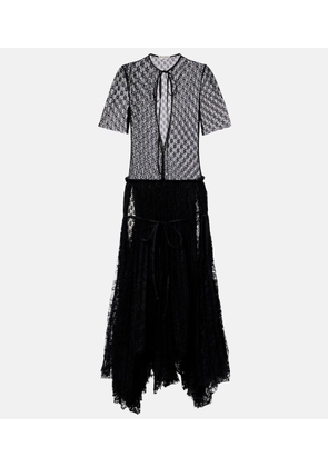 JW Anderson Sheer pleated lace maxi dress