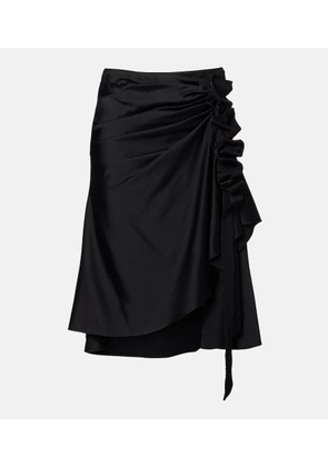 McQueen Gathered asymmetric midi skirt