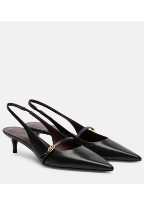 Tory Burch Double-T leather Mary Jane pumps