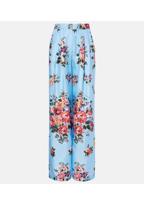 Dolce&Gabbana Floral silk wide-leg pants