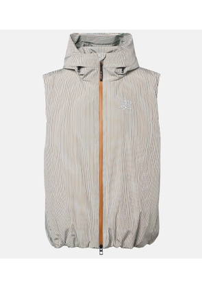 Loewe x On hooded striped puffer vest