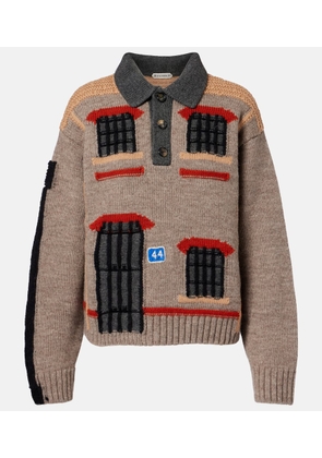 JW Anderson Wool intarsia jacquard polo sweater