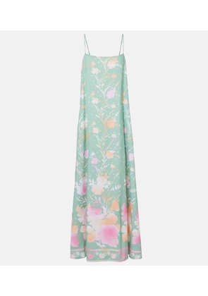 Juliet Dunn Floral cotton and linen maxi dress