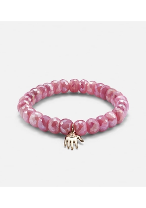 Sydney Evan 14kt gold bracelet with moonstones and diamonds