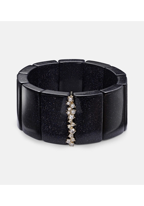 Sydney Evan Blue goldstone and 14kt gold bracelet with diamonds