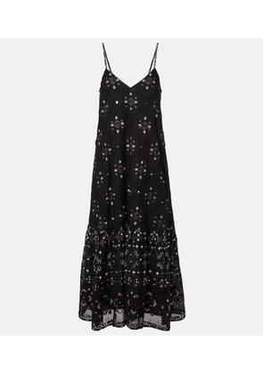 Juliet Dunn Embroidered cotton midi dress