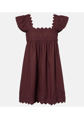 Juliet Dunn Scalloped cotton poplin minidress