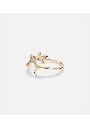 Sydney Evan Lizard 14kt gold ring with diamonds
