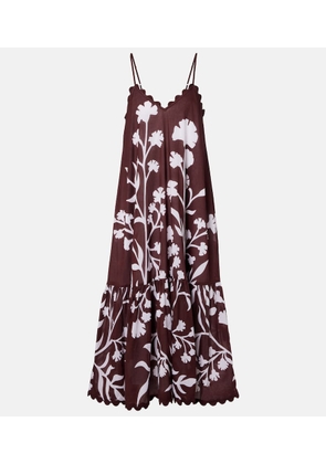Juliet Dunn Scalloped cotton midi dress