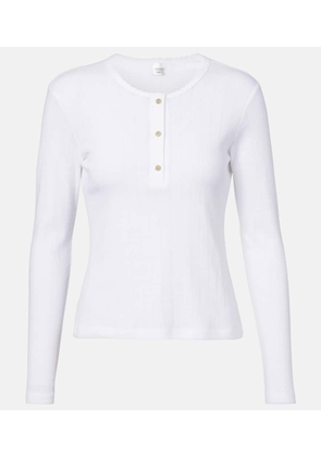 Leset Pointelle cotton Henley shirt