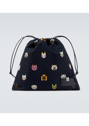 Loewe x Louis Wain leather-trimmed cotton pouch