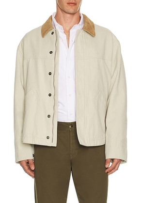 TOM FORD Cotton Canvas Workwear Jacket in Cream White - Cream. Size 46 (also in 50, 52).