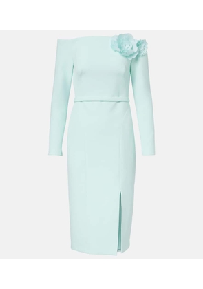 Safiyaa Jay floral-applique crepe midi dress