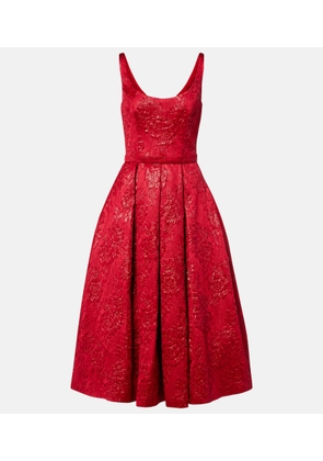 Safiyaa Asher floral jacquard midi dress