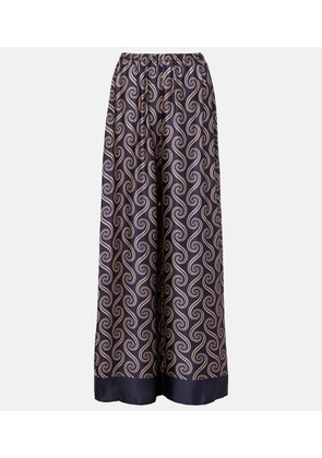 Faithfull Jensen printed satin wide-leg pants