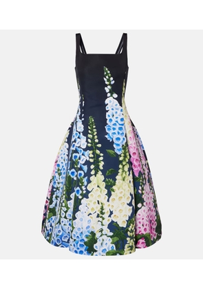Oscar de la Renta Floral faille coktail dress