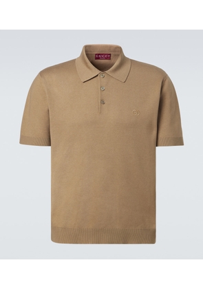 Gucci Interlocking G silk and cotton polo shirt