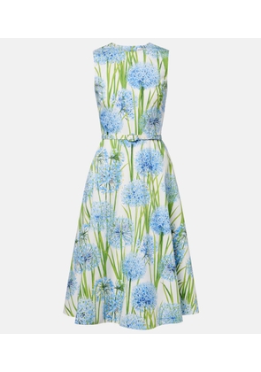 Oscar de la Renta Floral cotton-blend poplin midi dress