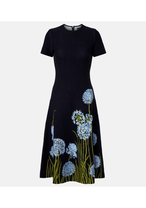 Oscar de la Renta Floral jacquard midi dress