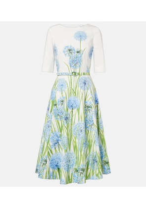 Oscar de la Renta Floral cotton-blend poplin midi dress