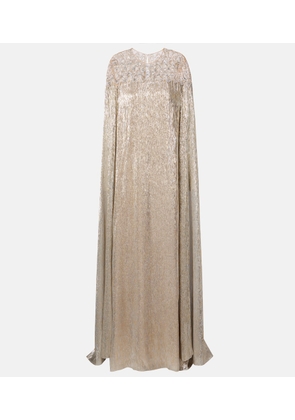 Oscar de la Renta Embellished silk gown