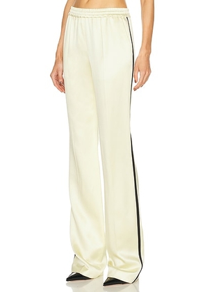 TOM FORD Satin Straight Trouser in Cream Yellow & Black - Lemon. Size 36 (also in 40, 42).