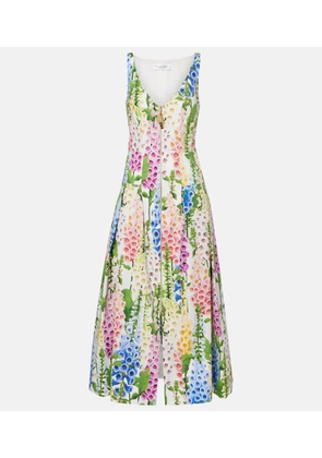 Oscar de la Renta Floral poplin cocktail dress