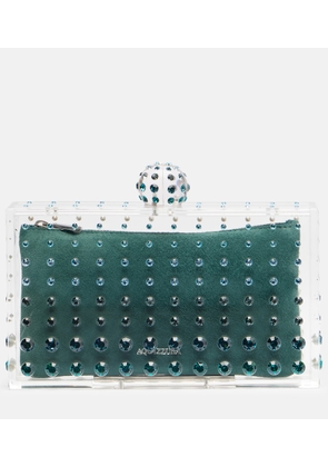 Aquazzura Tequila Mini beaded suede-lined clutch