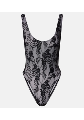 Norma Kamali Marissa open-back lace bodysuit