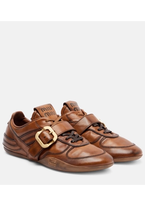 Miu Miu Logo leather sneakers