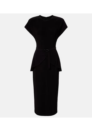 Norma Kamali Belted peplum midi dress