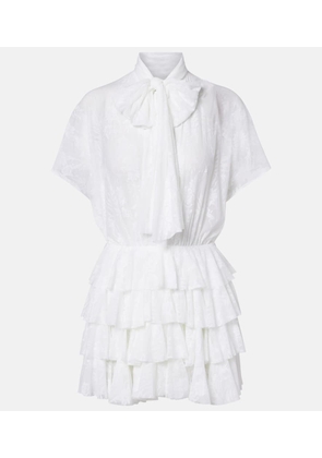 Norma Kamali Lauren semi-sheer tiered lace minidress