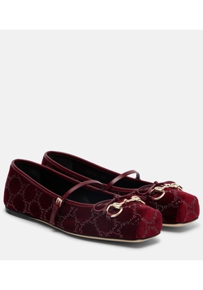 Gucci Gucci Horsebit velvet ballet flats