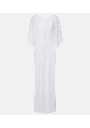 Norma Kamali Obie semi-sheer lace gown