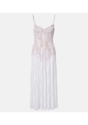 Norma Kamali Semi-sheer lace slip dress