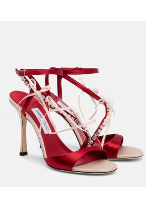 Jimmy Choo Lula 100 embellished satin sandals