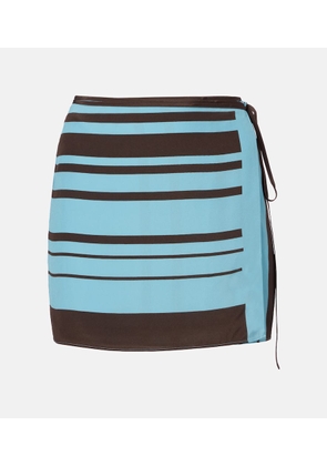 SIR Rioja striped silk crepe wrap skirt