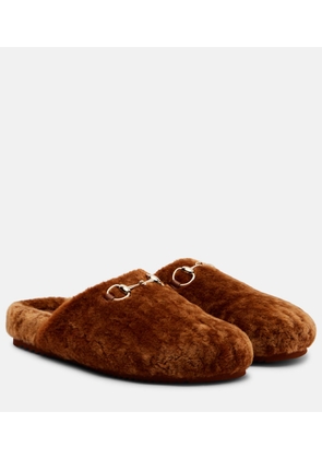 Gucci Horsebit shearling mules
