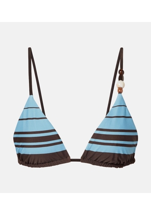 SIR Rioja beaded striped bikini top