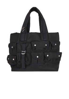 Sacai Nylon Tote Bag in Black - Black. Size all.