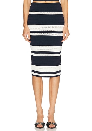 Ralph Lauren Collection Ferris Pencil Skirt in Icon Navy & Lux Cream - Navy,White. Size L (also in S).