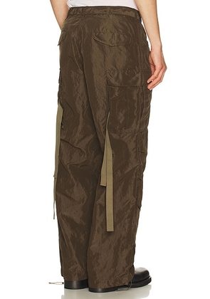 Sacai Treated Nylon Twill Pants in Khaki - Brown. Size 3 (also in 4).