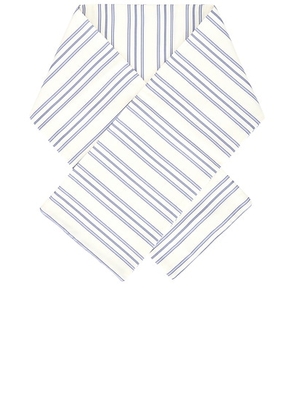 Rowen Rose Foulard in Blue & White Stripes - Blue. Size all.