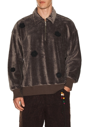 Song for the Mute Daisy Quarter Zip Jumper in Charcoal - Charcoal. Size 48 (also in 46, 52).