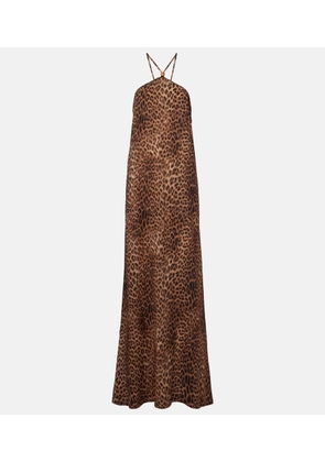 Melissa Odabash Sage leopard-print halterneck maxi dress