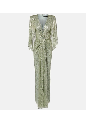 Jenny Packham Carrie caped embellished gown
