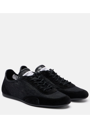 Jimmy Choo Sunny suede-trimmed lace sneakers